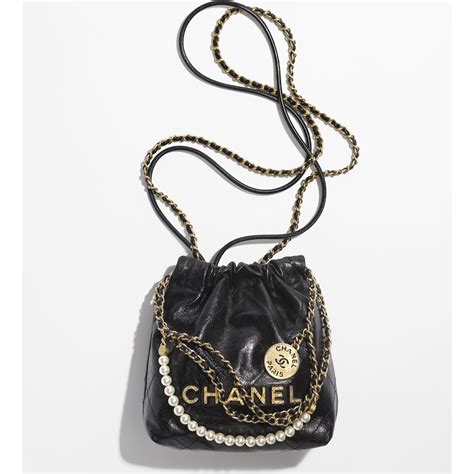 chanel mini black hardware|Chanel 22 mini handbag, Shiny calfskin & gold.